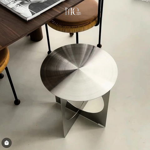 Bàn tròn inox 304 hiệu ứng ly tâm / Centric Stainless Side Table