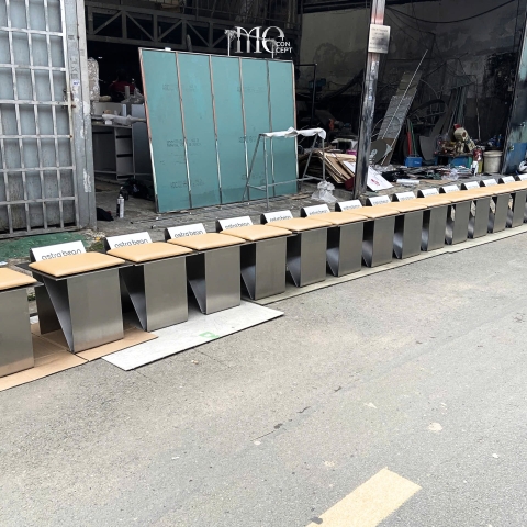Ghế bench inox 304 nệm Micro Fiber / Astra Stainless Bench