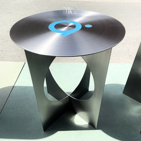 Bàn tròn inox 304 hiệu ứng ly tâm / Centric Stainless Side Table