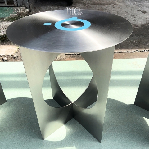 Bàn tròn inox 304 hiệu ứng ly tâm / Centric Stainless Side Table