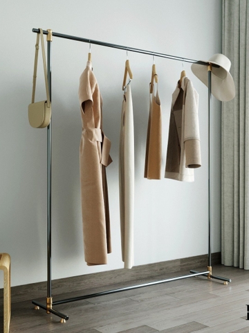 Moling Stand Stainless Steel Clothing Rack Premium - Sào đơn decor inox304 lắp ráp thẩm mỹ