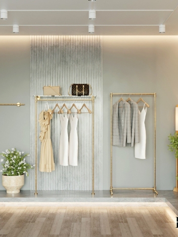 Moling Stand Stainless Steel Clothing Rack Menimum - Sào đơn nhỏ gọn decor inox304 lắp ráp thẩm mỹ