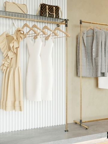Moling Stand Stainless Steel Clothing Rack Menimum - Sào đơn nhỏ gọn decor inox304 lắp ráp thẩm mỹ