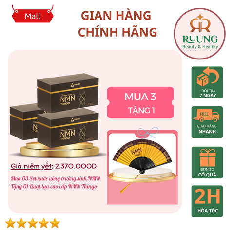 COMBO 3 SET NMN THINGO - TẶNG 1 QUẠT LỤA CAO CẤP