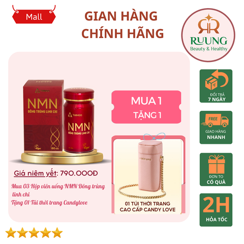 COMBO 1 HỘP MN ĐÔNG TRÙNG LINH CHI TẶNG 1 TÚI CANDY LOVE