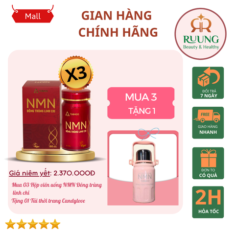 COMBO 3 HỘP MN ĐÔNG TRÙNG LINH CHI TẶNG 1 BÌNH GIỮ NHIỆT