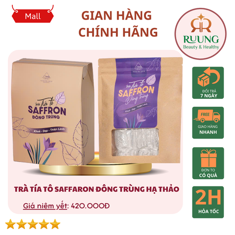 TRÀ TÍA TÔ ĐÔNG TRÙNG HẠ THẢO SAFRON 60 túi lọc
