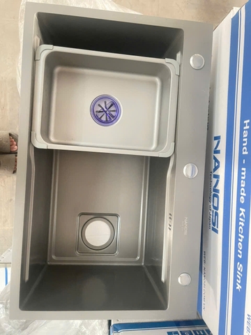 Chậu Rửa một hố Handmade Cao Cấp inox 201 phủ nano NANOSI N-7545