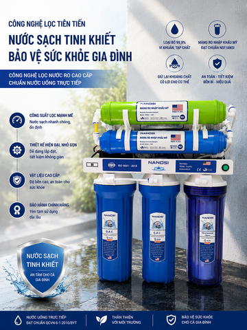 Máy lọc nước gia đình 7 cấp lọc không vỏ tủ V03