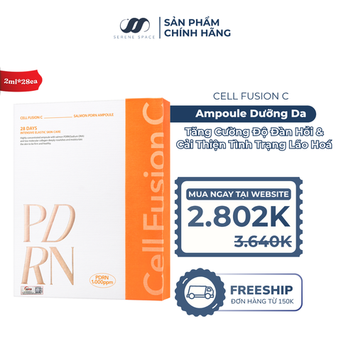 [2ml*28ea] Ampoule Tăng Cường Độ Đàn Hồi Giảm Nhăn & Chậm Lão Hoá Cell Fusion C Salmon PDRN Ampoule Serene Space Sản Phẩm Chính Hãng