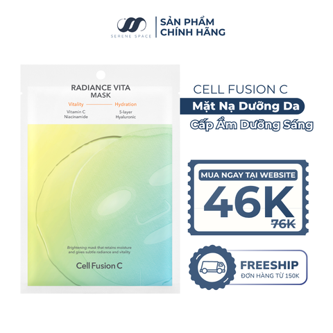 Mặt Nạ Làm Sáng & Dưỡng Ẩm Da Cell Fusion C Radiance Vita Mask Serene Space Sản Phẩm Chính Hãng