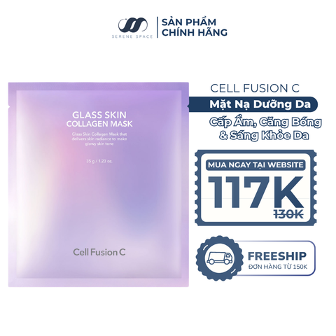 Mặt Nạ Collagen Cao Cấp Dưỡng Sáng Giảm Nhăn Cấp Ẩm Căng Bóng Da Cell Fusion C Glass Skin Collagen Mask Serene Space Sản Phẩm Chính Hãng