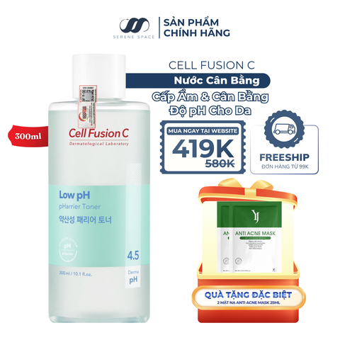 Toner Cân Bằng Cấp Ẩm Tăng Cường Hàng Rào Bảo Vệ Da Cell Fusion C Low pH Pharrier Toner Serene Space Sản Phẩm Chính Hãng