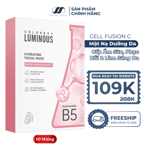 [10 MIẾNG] Mặt Nạ Giấy Vitamin B5 25ml Dưỡng Ẩm Sáng Da, Hỗ Trợ Phục Hồi Da Colorkey Luminous B5 Facial Mask Hydrating