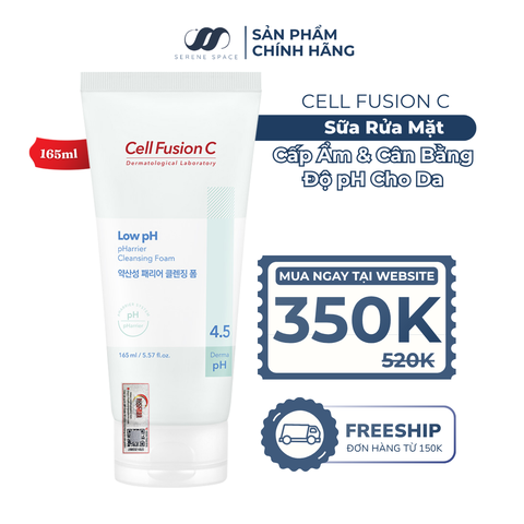 Sữa Rửa Mặt Cấp Ẩm & Cân Bằng Độ pH Trên Da Cell Fusion C Low pH pHarrier Cleansing Foam Serene Space Sản Phẩm Chính Hãng