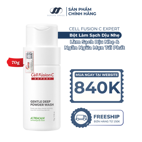 Bột Làm Sạch Sâu Dịu Nhẹ Cell Fusion C Expert Gentle Deep Powder Wash Serene Space Sản Phẩm Chính Hãng