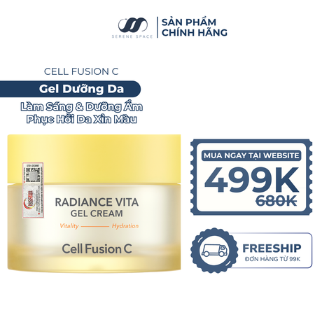 Gel Dưỡng Làm Sáng & Dưỡng Ẩm Cell Fusion C Radiance Vita Gel Cream Serene Space Sản Phẩm Chính Hãng
