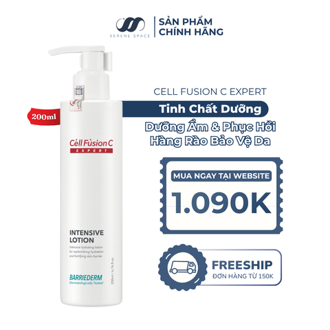 Sữa Dưỡng Ẩm & Phục Hồi Hàng Rào Bảo Vệ Da Cell Fusion C Expert Barriederm Intensive Lotion Serene Space Sản Phẩm Chính Hãng