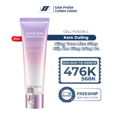 Kem Nâng Tone Làm Trắng Sáng Cấp Ẩm Căng Bóng Da Cell Fusion C Glass Skin Tone Up Cream Serene Space Sản Phẩm Chính Hãng