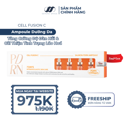 [2ml*7ea] Ampoule Tăng Cường Độ Đàn Hồi Giảm Nhăn & Chậm Lão Hoá Cell Fusion C Salmon PDRN Ampoule Serene Space Sản Phẩm Chính Hãng
