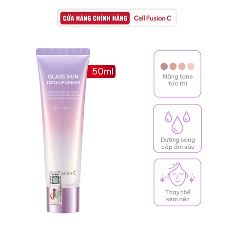 Kem Nâng Tone Làm Trắng Sáng Cấp Ẩm Căng Bóng Da Cell Fusion C Glass Skin Tone Up Cream Serene Space Sản Phẩm Chính Hãng
