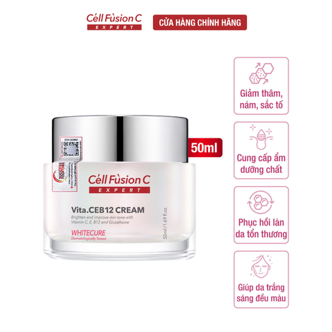 Kem Dưỡng Trắng Mờ Thâm & Sáng Da Đều Màu Cell Fusion C Expert Whitecure Vita.CEB12 Cream Serene Space Sản Phẩm Chính Hãng
