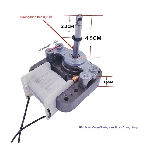 Bộ Động Cơ Quạt Máy Chiên Không Dầu Đa Năng 220V Trục Quay Định Vị Chuẩn Zin 100%