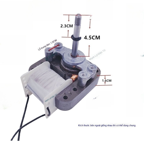 Bộ Động Cơ Quạt Máy Chiên Không Dầu Đa Năng 220V Trục Quay Định Vị Chuẩn Zin 100%