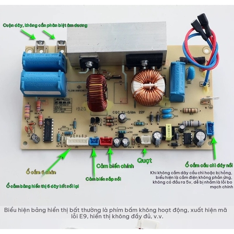 Mạch Nguồn Nồi Cơm Cao Tần Sunhouse SHD8955 Loại Mới 6 Dây - Vỉ Boar Cục Board Công Suất Zin