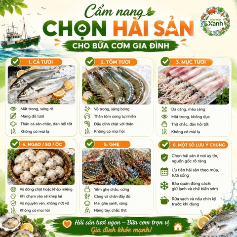Bí quyết chọn hải sản tươi ngon cho bữa cơm gia đình thêm trọn vị
