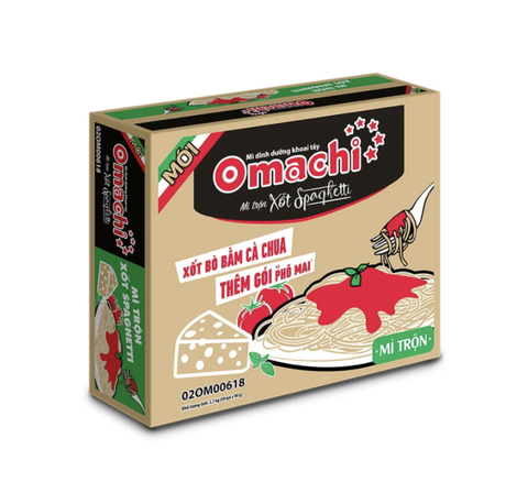 Thùng 30 gói mì trộn khoai tây sốt spaghetti Omachi 91g