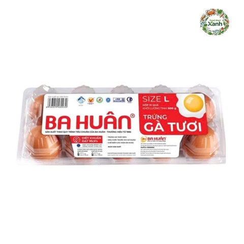 Trứng gà tươi Ba Huân Size L – Quả lớn, tươi sạch