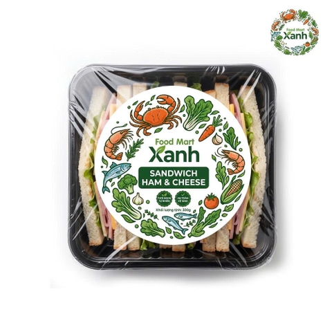 Sandwich Ham &amp; Cheese Food Mart Xanh 300gr