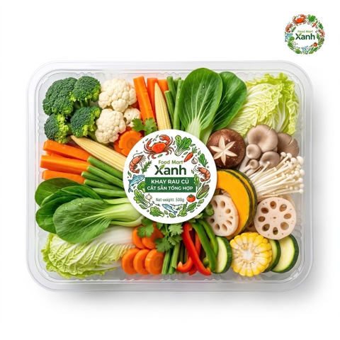 Khay rau củ cắt sẵn tổng hợp 500g