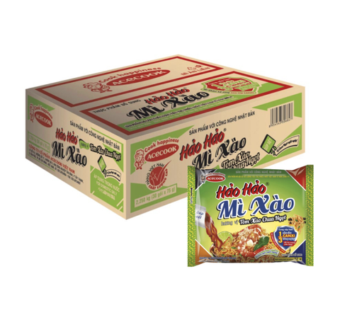 Thùng 30 gói mì xào khô vị tôm xào chua ngọt Hảo Hảo 75g