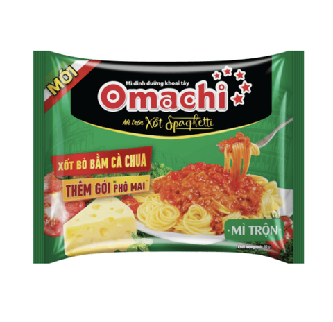 Thùng 30 gói mì trộn khoai tây sốt spaghetti Omachi 91g