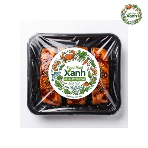 Cá Hồi Sốt Teriyaki Food Mart Xanh 300gr – Cá Hồi Nhật Sốt Teriyaki Đậm Đà