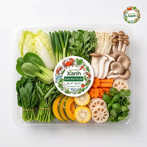 Khay rau củ nấu lẩu 500g