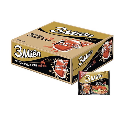 3 MIỀN Gold Mì tôm chua cay ĐB 75g