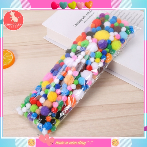 Set 200 bóng lông pompom