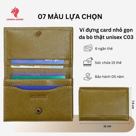 Ví đựng thẻ cao cấp thương hiệu Longdo Leather - C03