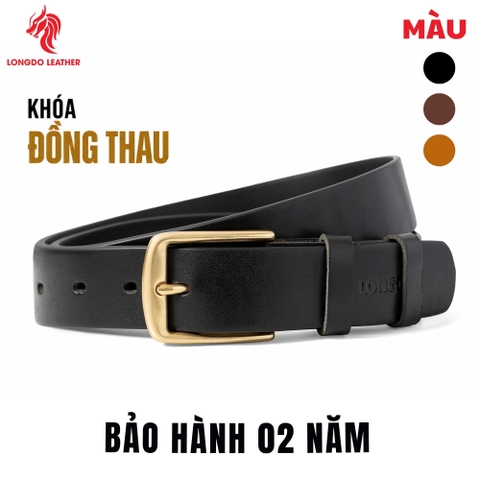 Dây nịt da bò mềm mại, thiết kế sang trọng khóa đồng thau cao cấpTL38_B02