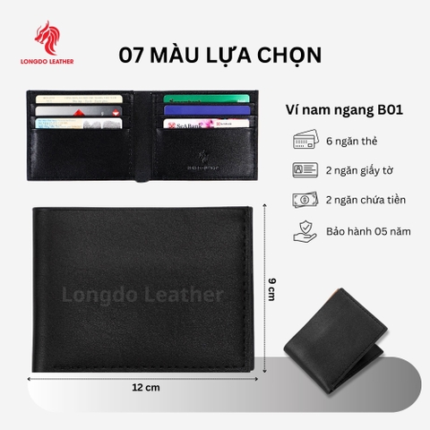 Ví da nam handmade thương hiệu Longdo Leather - B01