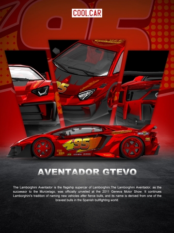 Lamborghini AVENTADOR GTEVO Lighting Mcqueen Metallic red