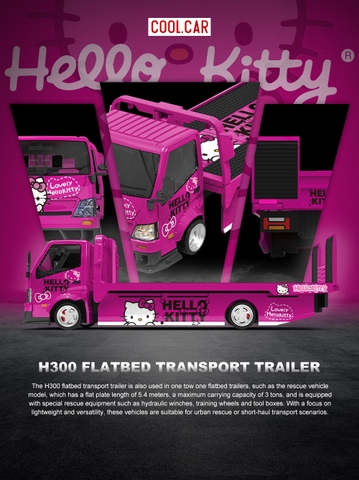 H300 FLATBED TRANSPORT TRAILER Hello Kitty Pink