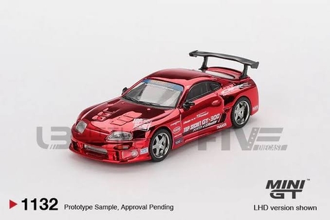 Xe Mô Hình Toyota Supra (A80) Top Secret GT-300 Top Secret Red Chrome LHD 1:64 MiniGT - BOX