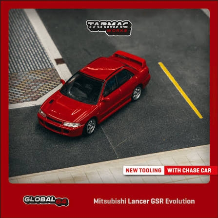 Xe Mô Hình Mitsubishi Lancer GSR Evolution 1:64 Tarmac Works (Red)