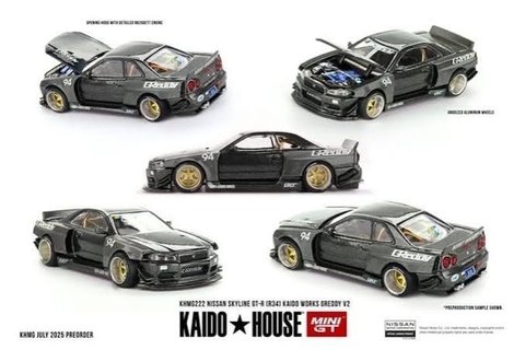 Xe Mô Hình Nissan Skyline GT-R (R34) Kaido Works GReddy V2 1:64 KaidoHouse - A