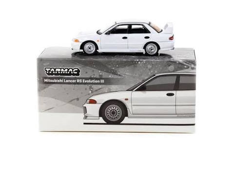 Xe Mô Hình Mitsubishi Lancer RS Evolution Ill White 1:64 Tarmac Works