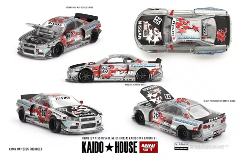 Xe Mô Hình Nissan Skyline GT-R (R34) Kaido Star Racing V1 1:64 KaidoHouse - A